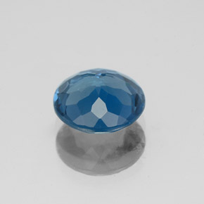 Topacio azul natural de 2,13 ct, corte redondo, VVS