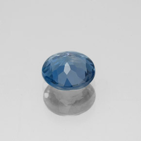 Topacio azul natural de 1,43 ct, corte redondo, VS-SI