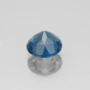Topacio azul natural de 1,77 ct, corte redondo, VS