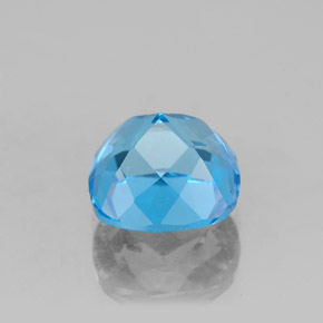 Topacio azul natural de 2,99 ct, corte cojín, VVS-VS