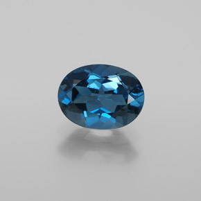 Topacio azul natural de 1,88 ct, corte óvalo, VS