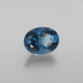 Topacio azul natural de 1,88 ct, corte óvalo, VS