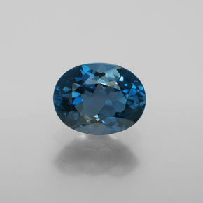 Topacio azul natural de 2,28 ct, corte óvalo, VS