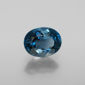 Topacio azul natural de 2,28 ct, corte óvalo, VS