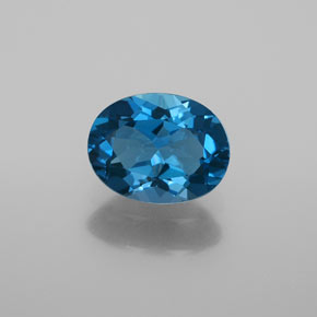 Topacio azul natural de 2,02 ct, corte óvalo, VVS