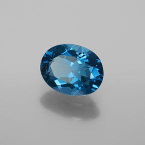 Topacio azul natural de 2,02 ct, corte óvalo, VVS