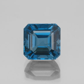 Topacio azul natural de 3,34 ct, corte esmeralda, SI