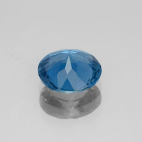 Topacio azul natural de 1,97 ct, corte redondo, VS