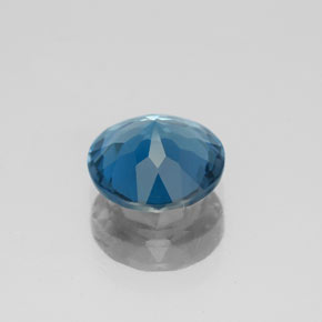 Topacio azul natural de 1,92 ct, corte redondo, VS-SI