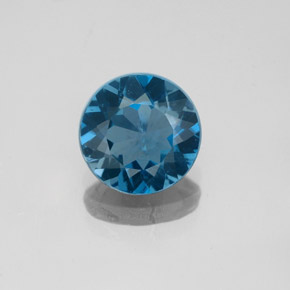 Topacio azul natural de 1,90 ct, corte redondo, SI