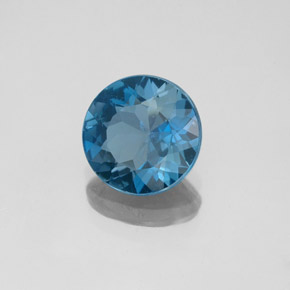 Topacio azul natural de 1,90 ct, corte redondo, SI