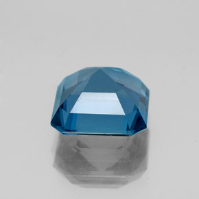 Topacio azul natural de 3,10 ct, corte esmeralda, VVS