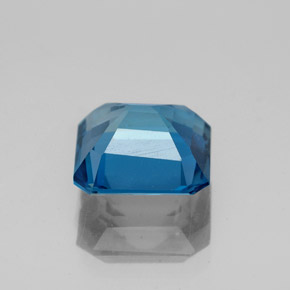 Topacio azul natural de 2,97 ct, corte esmeralda, VS-SI