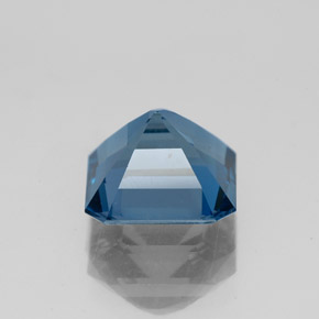 Topacio azul natural de 2,86 ct, corte esmeralda, VS-SI