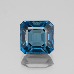 Topacio azul natural de 3,03 ct, corte esmeralda, VVS