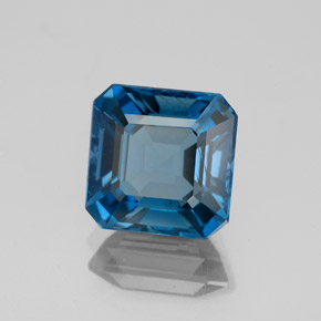 Topacio azul natural de 3,03 ct, corte esmeralda, VVS