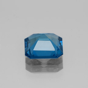 Topacio azul natural de 2,06 ct, corte esmeralda, VVS-VS