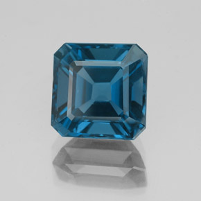 Topacio azul natural de 3,18 ct, corte esmeralda, VS