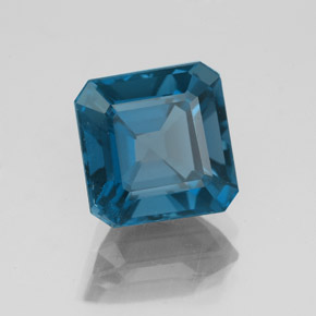Topacio azul natural de 3,18 ct, corte esmeralda, VS