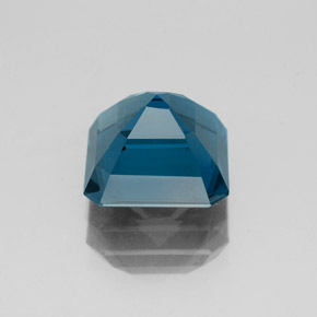 Topacio azul natural de 3,18 ct, corte esmeralda, VS