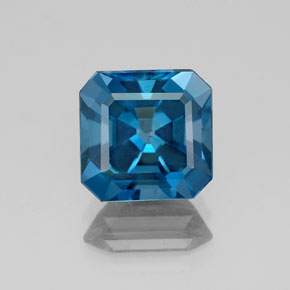 Topacio azul natural de 2,85 ct, corte esmeralda, VS-SI