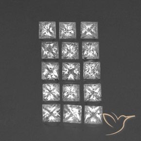 Gemas de Topacio Blanco claro natural de 3.57 ct, Cuadrado, VS-SI