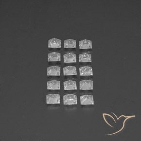 Gemas de Topacio Blanco claro natural de 3.57 ct, Cuadrado, VS-SI