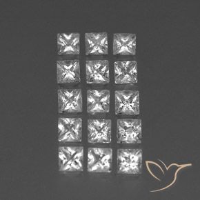 Gemas de Topacio Blanco natural de 3.79 ct, Cuadrado, VS-SI