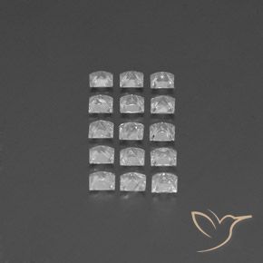 Gemas de Topacio Blanco natural de 3.79 ct, Cuadrado, VS-SI