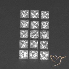 Gemas de Topacio Blanco natural de 3.82 ct, Cuadrado, VS-SI