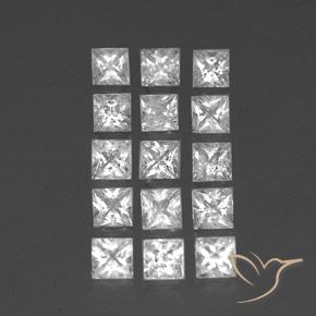Gemas de Topacio Blanco natural de 3.79 ct, Cuadrado, SI