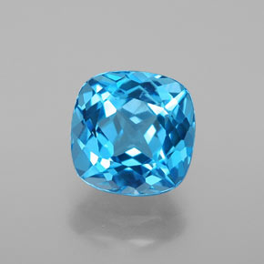 Topacio azul natural de 2,77 ct, corte cojín, SI