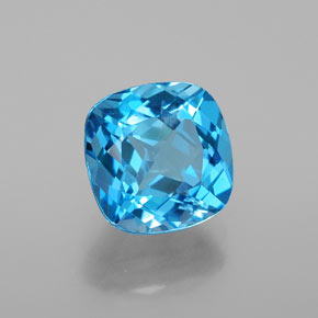 Topacio azul natural de 2,77 ct, corte cojín, SI