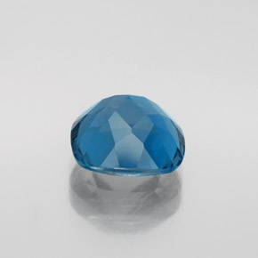 Topacio azul natural de 3,68 ct, corte cojín, VVS