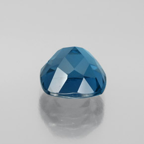 Topacio azul natural de 4,45 ct, corte cojín, VVS