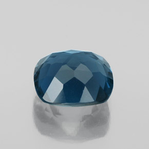 Topacio azul natural de 3,66 ct, corte cojín, VVS