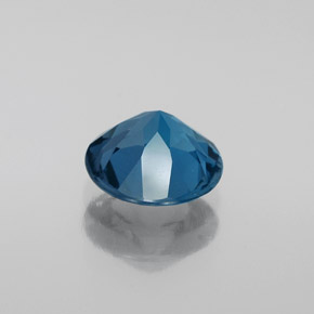 Topacio azul natural de 1,79 ct, corte redondo, VVS-VS