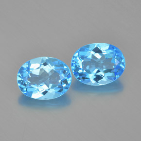 Gemas de topacio azul natural de 4,84 ct, corte óvalo, VVS-VS