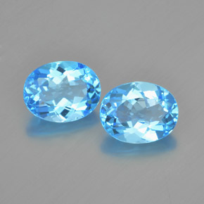 Gemas de topacio azul natural de 4,84 ct, corte óvalo, VVS-VS