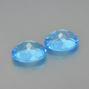 Gemas de topacio azul natural de 4,84 ct, corte óvalo, VVS-VS