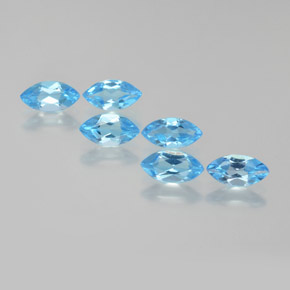 Gemas de topacio azul natural de 2,57 ct, marquesa, VVS-VS