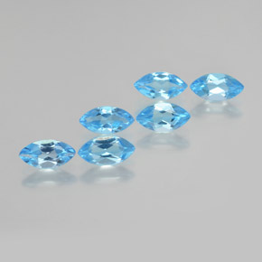Gemas de topacio azul natural de 2,57 ct, marquesa, VVS-VS