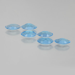 Gemas de topacio azul natural de 2,57 ct, marquesa, VVS-VS