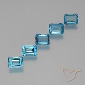 9.86ctw Natural Azul Suizo Topacio, corte esmeralda, VS