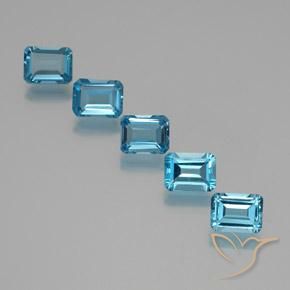 Gemas de Topacio Azul Suizo natural de 9.86 ct, Corte Octágono / Esmeralda, VS