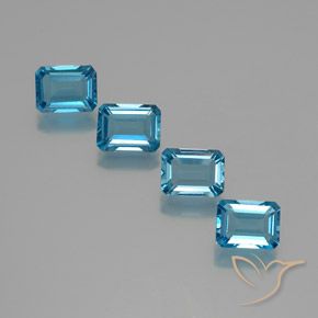 Gemas de Topacio Azul Suizo natural de 7.74 ct, Corte Octágono / Esmeralda, VS