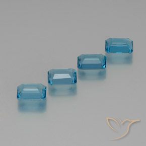 Gemas de Topacio Azul Suizo natural de 7.74 ct, Corte Octágono / Esmeralda, VS