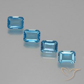 Gemas de Topacio Azul Suizo natural de 7.78 ct, Corte Octágono / Esmeralda, VS