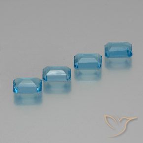 Gemas de Topacio Azul Suizo natural de 7.78 ct, Corte Octágono / Esmeralda, VS
