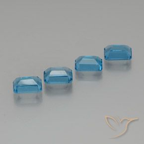 Gemas de Topacio Azul Suizo natural de 7.74 ct, Corte Octágono / Esmeralda, VS